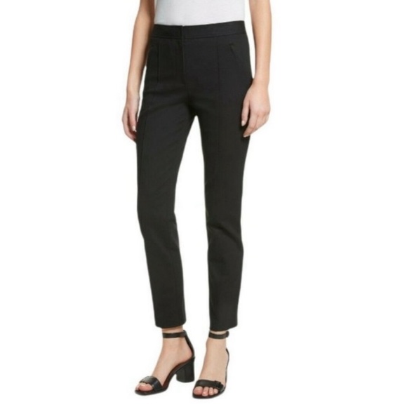 Tory Burch Vanner Cropped Ankle Straight Leg Black Pant Size 8 - Picture 1 of 13